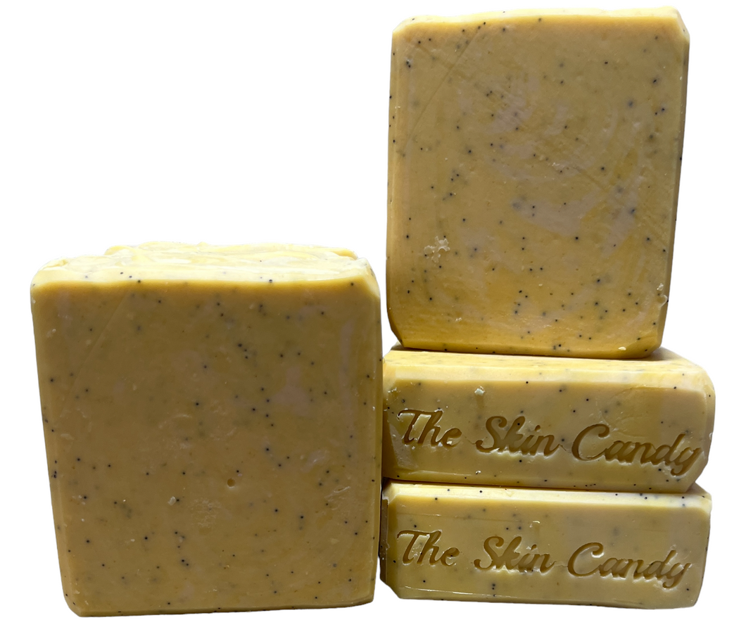 Lemon Poppy Seed Artisan Bar Soap | Essential Oil | Goat Milk